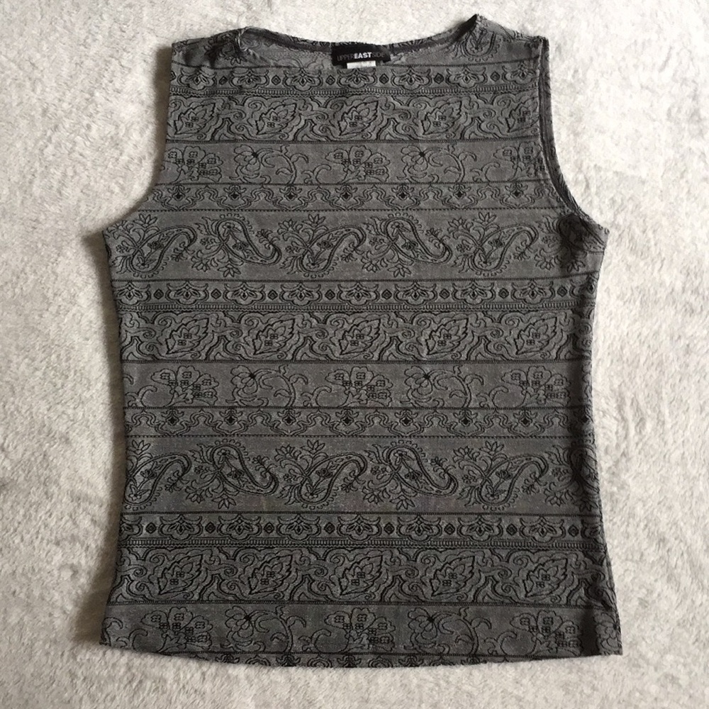 Black & Grey Sleeveless Top